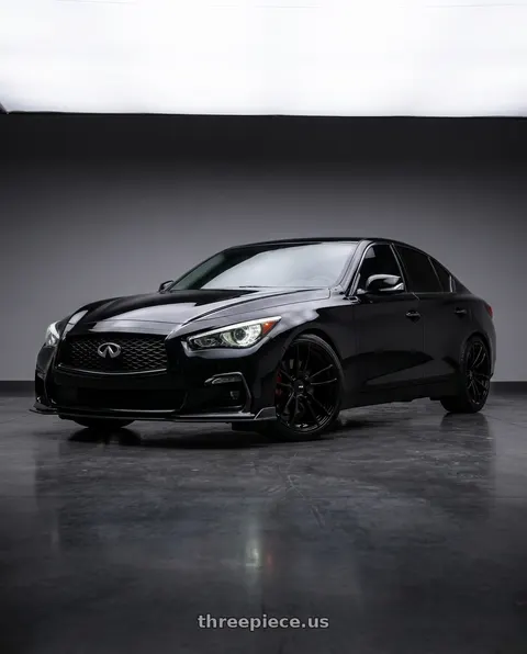 2018 INFINITI Q50 Luxe with American Racing AR941 MACH FIVE 5X114.3 19X11 +25 GLOSS BLACK wheels