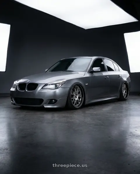 2007 BMW 550i with BBS CH-RII 5x130 20x11.5 +47 Satin Platinum Center Black Lip Stainless Rim Protector wheels