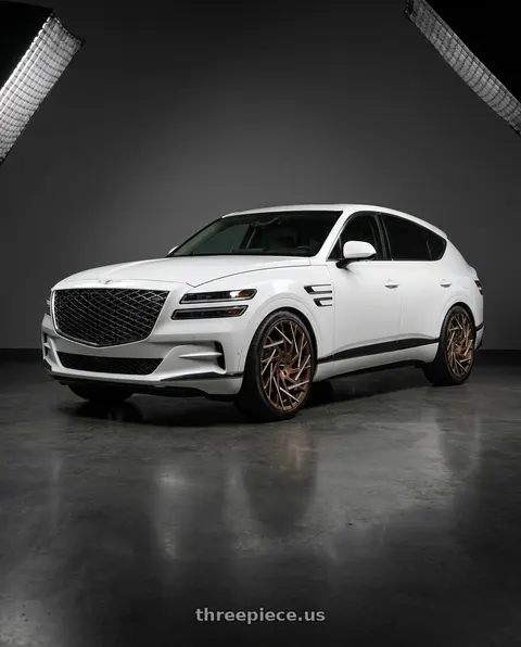 2027 Genesis GV80 with Strada Nido 5x114.3 22x9 +35 Bronze Machined Tips wheels