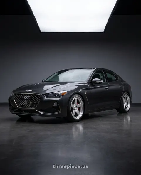 2019 Genesis G70 with Kansei K12H KNP 5X100 17x9 35 Hyper Silver wheels