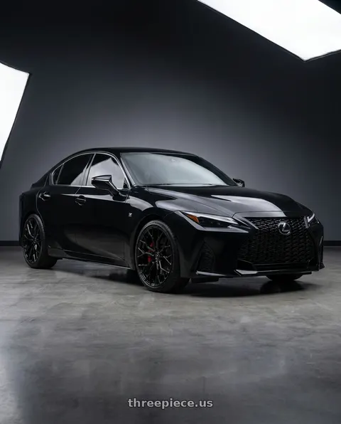 2022 Lexus IS350 with DOLCE PERFORMANCE ARIA 5x114.3 19x8.5 +35 Gloss Black wheels