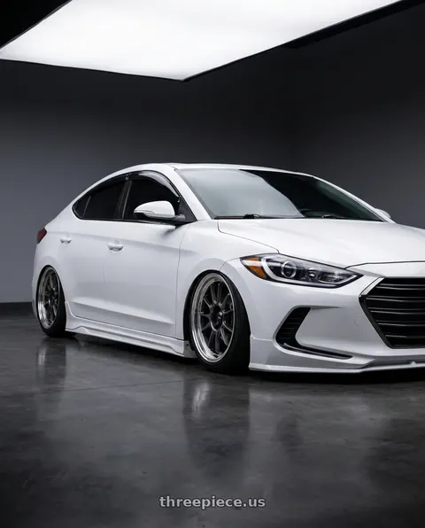 2018 Hyundai Elantra with Konig Hypergram 5x114.3 18x8.5+35 Metallic Carbon w/ Machined Lip wheels