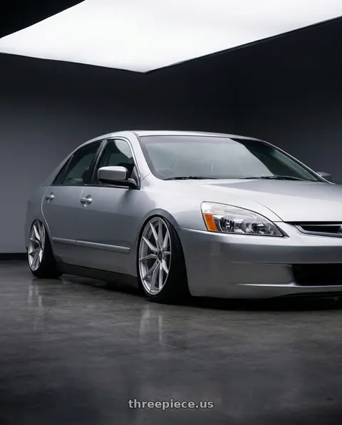 2005 Honda Accord with Advanti Racing 80S Hybris 5X112 19x8.5 +35 Silver with Machined Face wheels