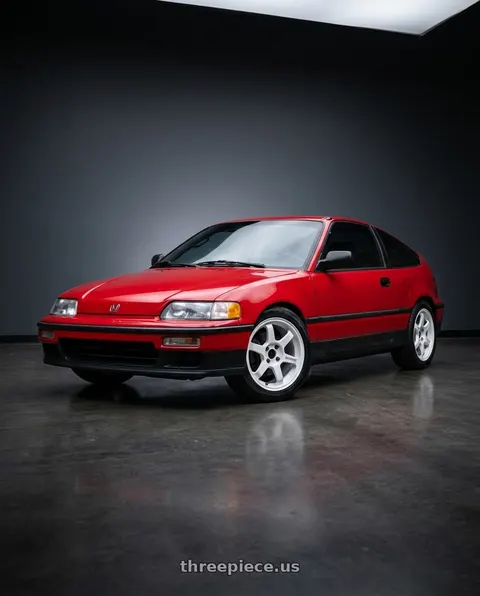 1989 Honda CRX Si with Volk Racing TE37 SONIC 4x100 15x6.5+36 Dash White wheels