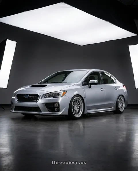 2015 Subaru WRX with Enkei NT03+M 5x114.3 18x8.5+38 Silver wheels