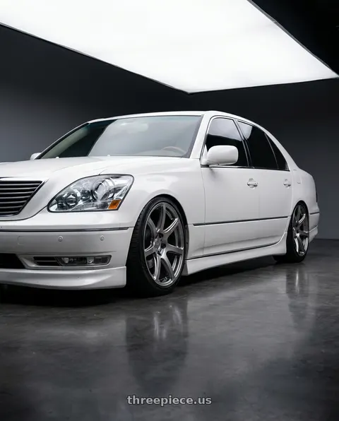 2005 Lexus LS430 with Work Emotion T7r 5x114.3 19x9.5 +25 Gt Silver wheels
