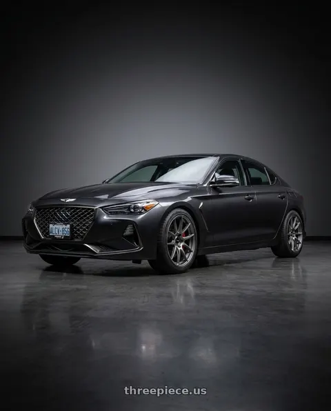 2019 Genesis G70 with Enkei Triumph 5x114.3 18x9.5+38 Storm Gray wheels