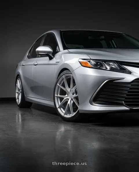2021 Toyota Camry Hybrid LE with Aodhan AFF7 5x114.3 20x9+30 Gloss Silver Machined Face wheels