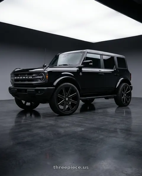 2025 Ford Bronco with DUB 1PC S109 PUSH 6X135/6X139.7 24X9.5 +25 GLOSS BLACK MILLED wheels