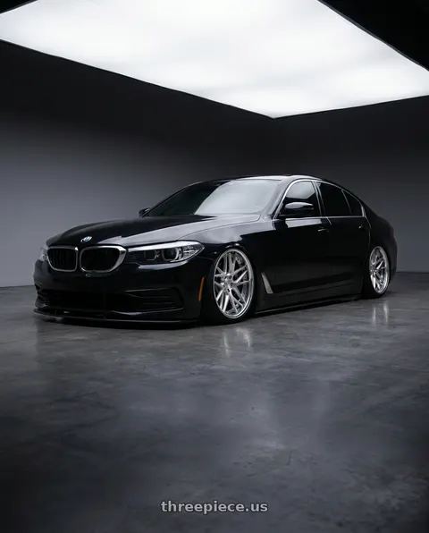 2017 BMW 540i with Work Gnosis Cvx 5x112 19x9.5+38 O Disk Brush Silver Clear wheels