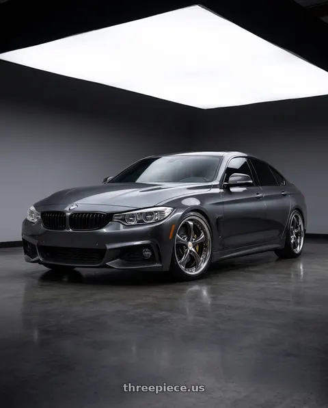 2019 BMW 440i with Work Wheels VS-KF 5X114.3 19x7.5+9 Brilliant Silver Black L Disk FULL REVERSE wheels