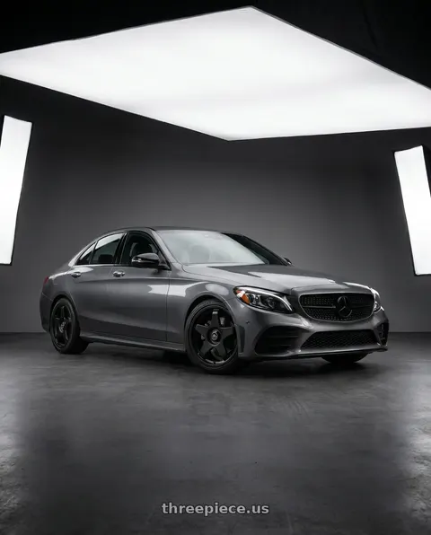 2021 Mercedes-Benz C300 with fifteen52 CHICANE 5x112 / 5x120 18x8.5 +35 ASPHALT BLACK (SATIN BLACK) wheels