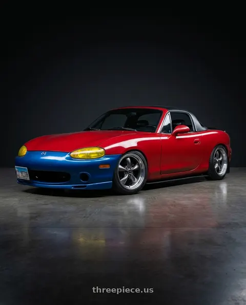 2000 Mazda Miata with American Racing AR105 TORQ THRUST M 5X127 18X8 0 ANTHRACITE W/ MACHINED LIP wheels
