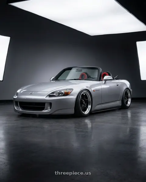 2009 Honda S2000 with Forgestar D5 Drag 5x114.3 17x10 +50 Gloss Black Machined wheels