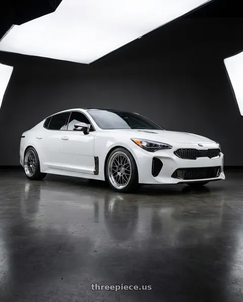 2019 Kia Stinger GT2 with Aodhan AH02 5x114.3 19x8.5 +35 Hyper Black w/ Machined Lip wheels