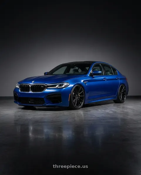 2022 BMW M5 with XO LONDON 5X120 19X10 +45 MATTE BLACK wheels