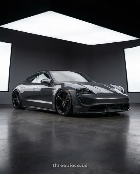 2021 Porsche Taycan with AL13 FR100 5x130 22x11 +40 Satin Black wheels