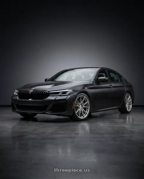 2021 BMW 540i with Rohana RFX13 5x114.3 20x11+25 Brushed Titanium wheels