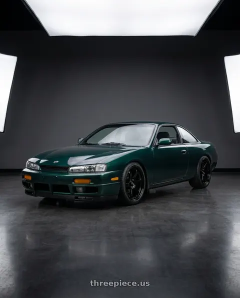 1995 Nissan 240SX with MST Wheels MT01 5x114.3 18x8.5 +35 Glossy Black wheels