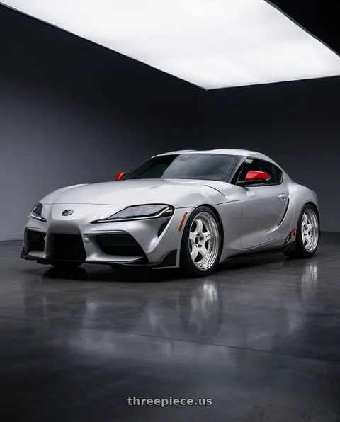 2026 Toyota GR Supra with Work Meister S1 3P 5x112 19x8.5+31 L Disk White wheels