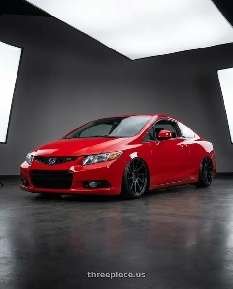 2011 Honda Civic Si with Aodhan AH09 5x114.3 18x8.5 +35 Matte Black wheels