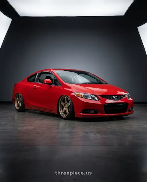 2011 Honda Civic Si with Kansei K12B KNP 5x114.3 17x9 35 Bronze wheels
