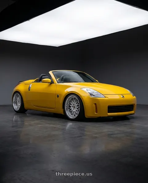 2005 Nissan 350Z with Work Vs-Xv 5x114.3 18x9.5+22 L Disk Silky Rich Silver wheels