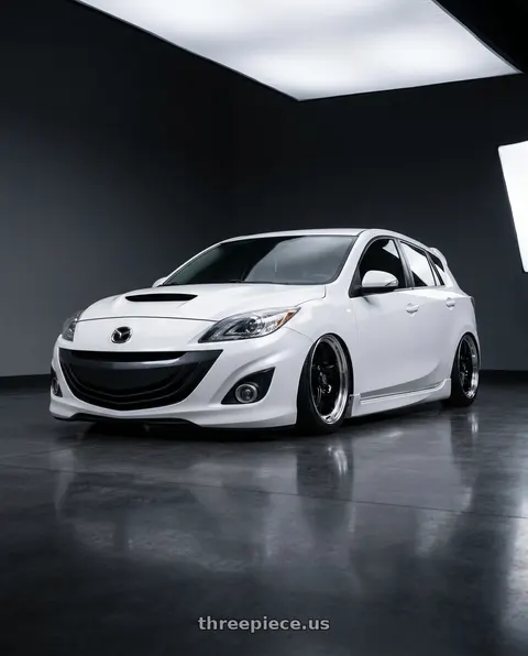2012 Mazda 3 Mazdaspeed with Forgestar D5 Drag 5x114.3 18x10 +42 Gloss Black Machined wheels