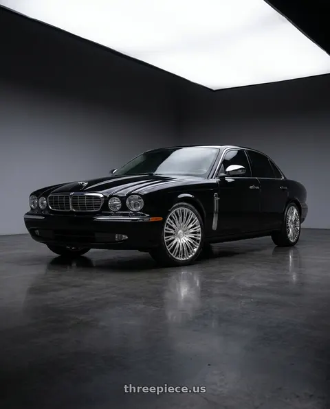 2008 Jaguar XJ8 with Cavallo CLV-48 5x108/5x114.3 20x8.5 +35 Nano Chrome wheels