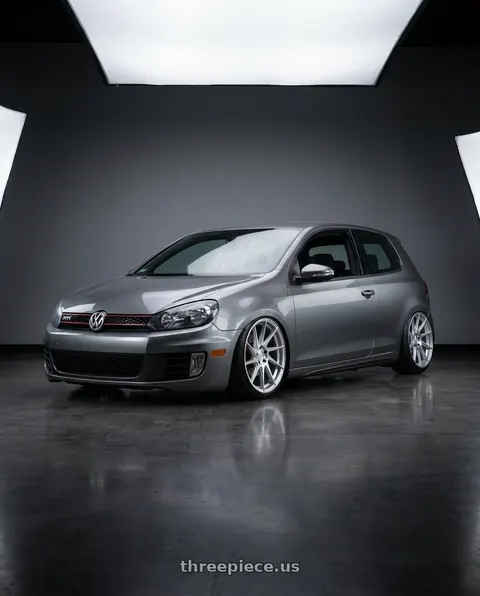 2013 Volkswagen GTI with Aodhan AH09 5x112 18x8.5 +35 Gloss Silver Machined Face wheels