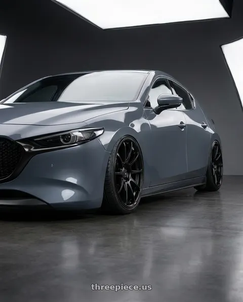 2023 Mazda 3 with Ssr Gtv02 5x114.3 18x8.5+48  FLAT BLACK wheels