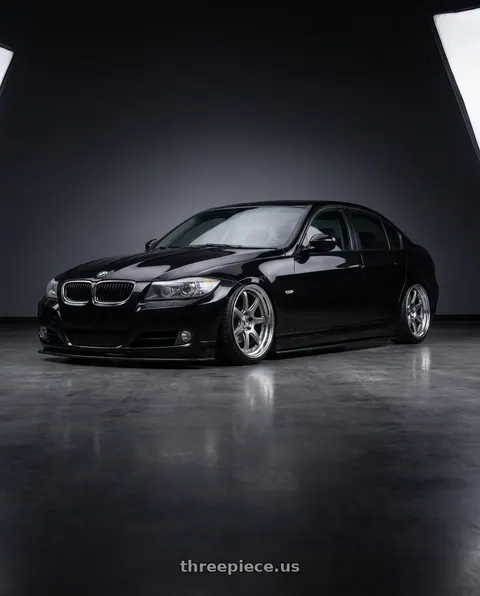 2010 BMW 335d with Work T7r 2P 5x120 18x9.5 +45 GT SILVER wheels