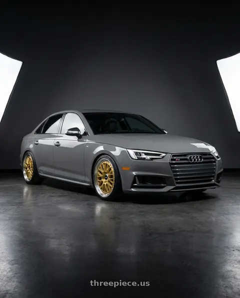 2019 Audi S4 with Rotiform 1PC R156 LSR 5X112 19X8.5 +35 MATTE GOLD MACHINED wheels