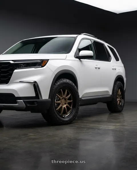 2023 Honda Pilot Touring with XIX Wheels XIX 61 5x120 20x8.5 +35 Matte Bronze with Gloss Black Lip wheels
