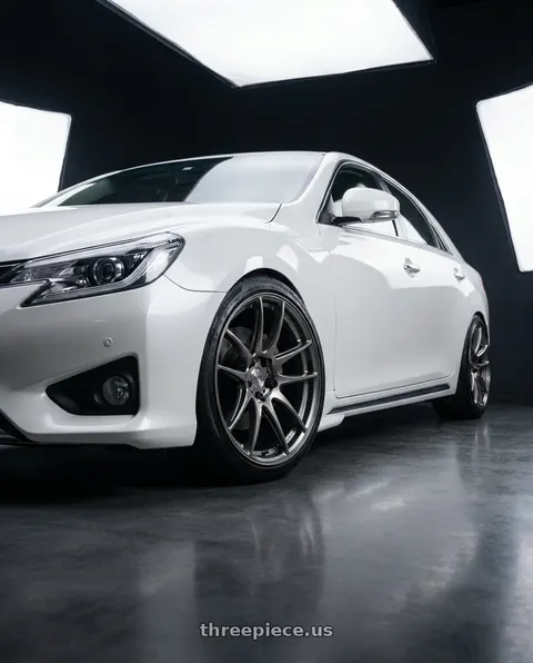 2014 Toyota Mark X with WORK Emotion CR Shigoku 5x114.3 18x8.5 +38 Glow Gunmetal GGM wheels