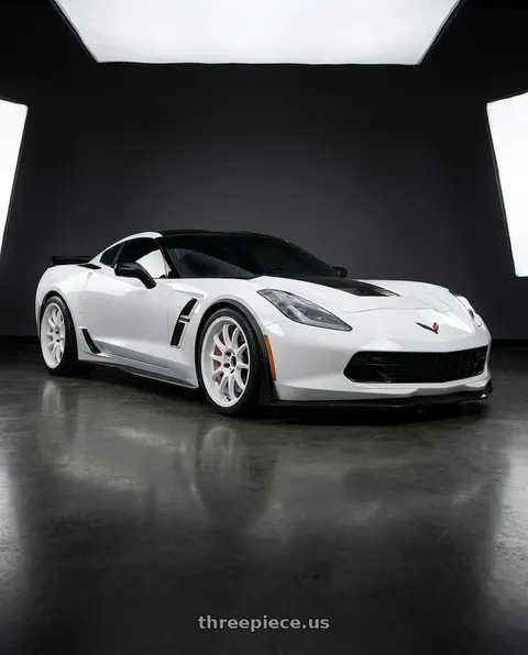 2019 Chevrolet Corvette Grand Sport with Work Emotion D9r 5x120 19x10.5 +30 White wheels