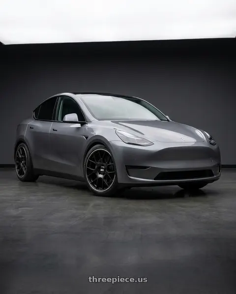 2026 Tesla Model Y with BBS CH-R 5x130 19x12 +45 Satin Black Polished Rim Protector wheels