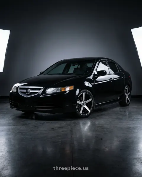2006 Acura TL with Strada Perfetto 4x100/4x114.3 17x7.5 +35 Gloss Black Machined wheels