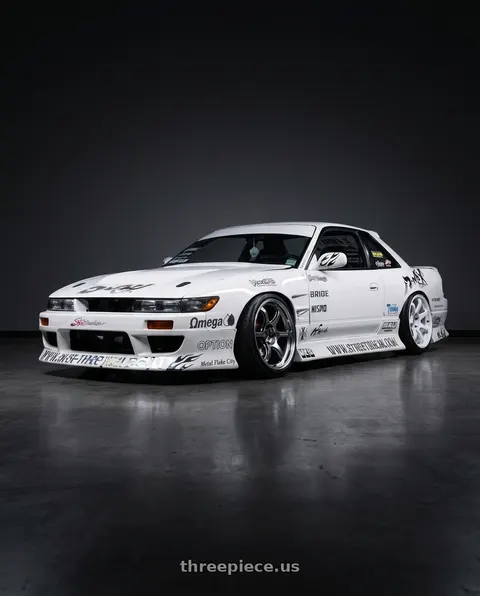 1990 Nissan 240SX with Advan Racing RG-D2 5x114.3 18x9.5 +45 MACHINING & RACING HYPER BLACK wheels