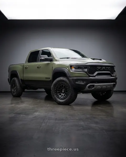2026 Ram 1500 RHO with Black Rhino BARRAGE 5X127 18X9 0 MATTE BLACK wheels