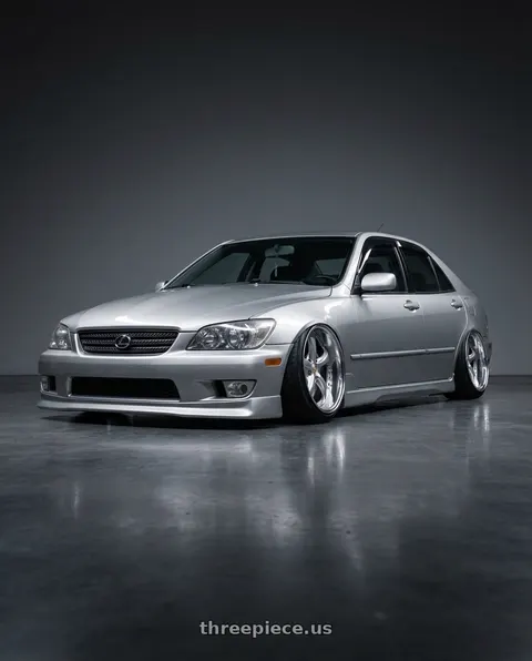 2002 Lexus IS300 with Work Wheels VS-KF 5x114.3 18x9.5+15 Light Grey Silver O Disk FULL REVERSE wheels