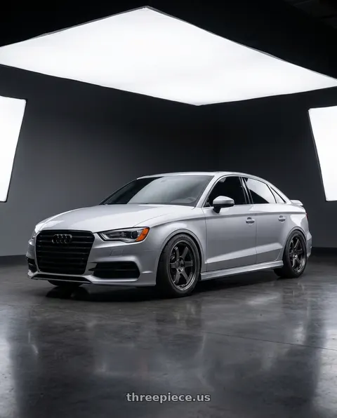 2016 Audi A3 Quattro with Volk Racing TE37SL 5x114.3 19x10.5+12 Pressed Double Black wheels