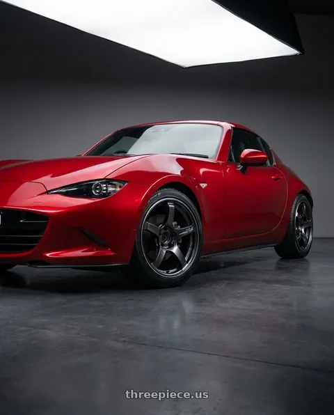 2017 Mazda MX-5 Miata with Advan Racing TC4 4x100 16x7.0 +31 BLACK GUNMETALLIC & RING wheels