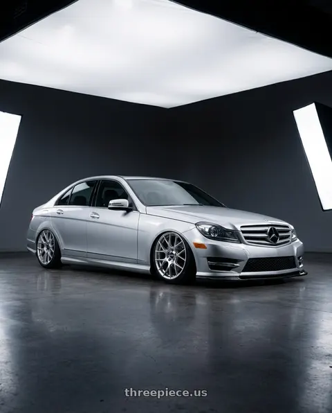 2012 Mercedes-Benz C250 with BBS RE-V7 5x112 18x8.5 +36 Diamond Silver wheels