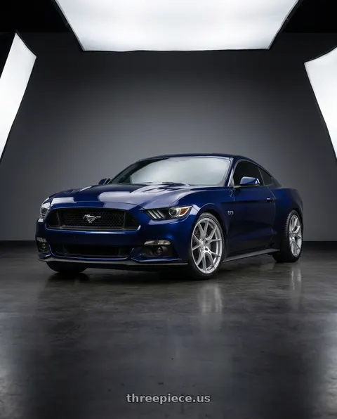 2015 Ford Mustang with Aodhan AH-11 5x114.3 19x8.5 +35 Gloss Silver Machined Face wheels