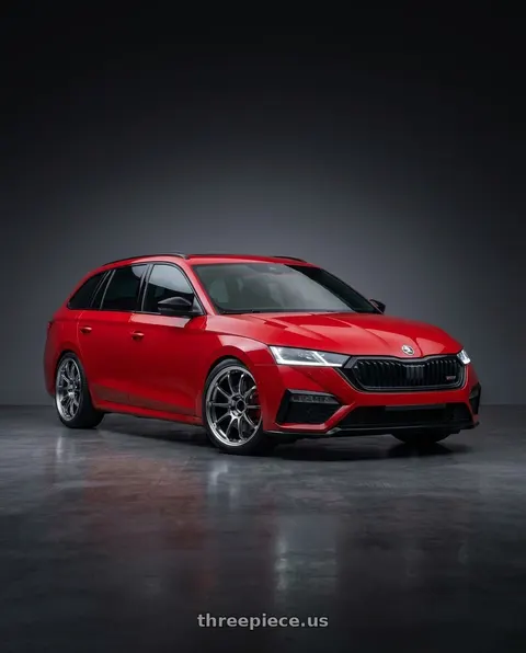 2024 Octavia RS with Advan Racing RZ-DF2 5x112 19x8.5 +45 DIAMOND CUT & HYPER PLATINUM BLACK wheels