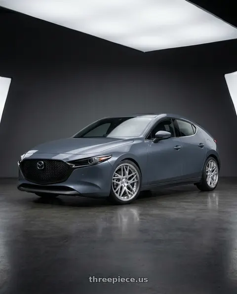 2020 Mazda 3 with Work Gnosis Cvx 5x114.3 19x8.5+38 H Disk Matte Silver wheels