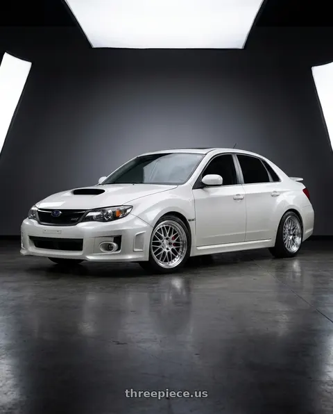 2011 Subaru Impreza with Aodhan AH02 4x100 / 4x114.3 17x8+35 Silver w/ Machined Lip wheels
