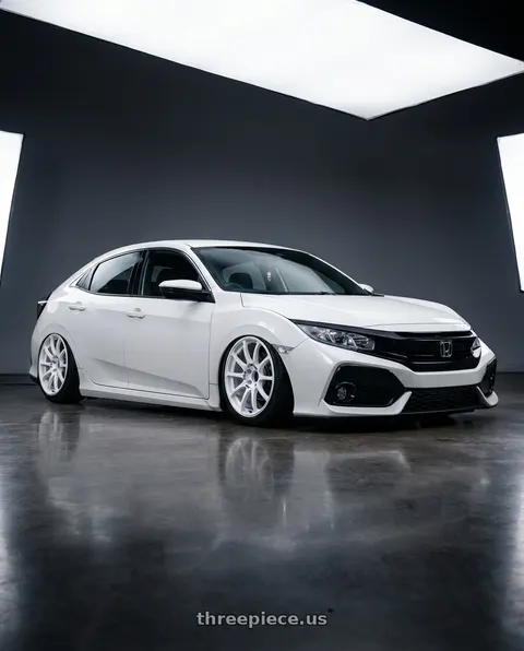 2024 Honda Civic with Advan RCIII 5x114.3 18x8.5+53 White wheels