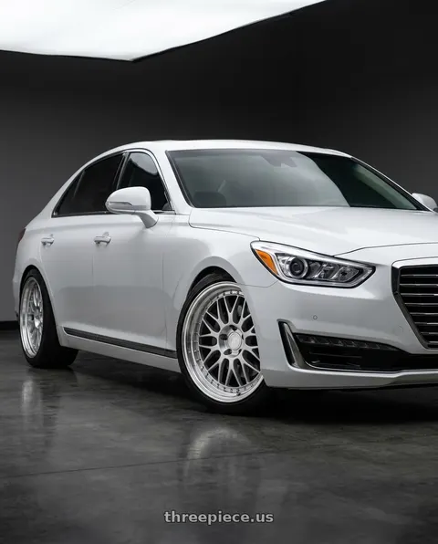 2018 Genesis G90 with Aodhan AH02 5x114.3 19x11+15 Silver w/ Machined Lip wheels